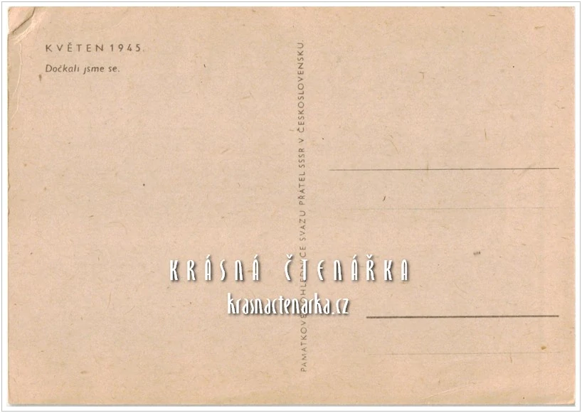 OSVOBOZENÍ ČESKOSLOVENSKA 1945, Dočkali jsme se