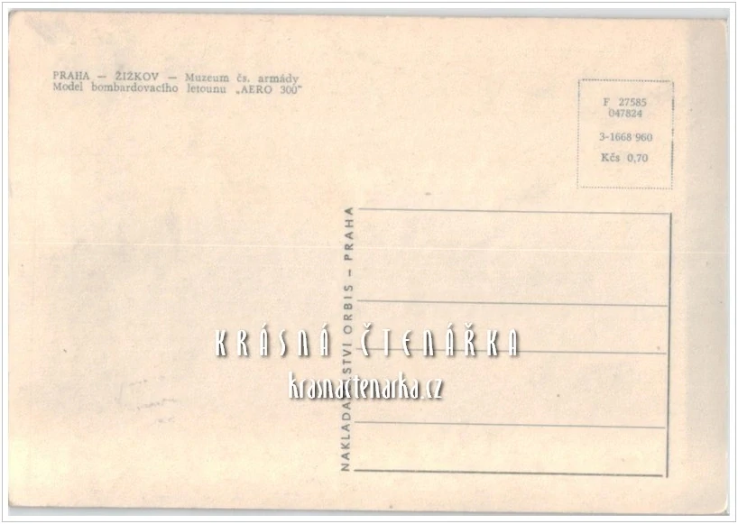 PRAHA - ŽIŽKOV, Model bombardovacího letounu