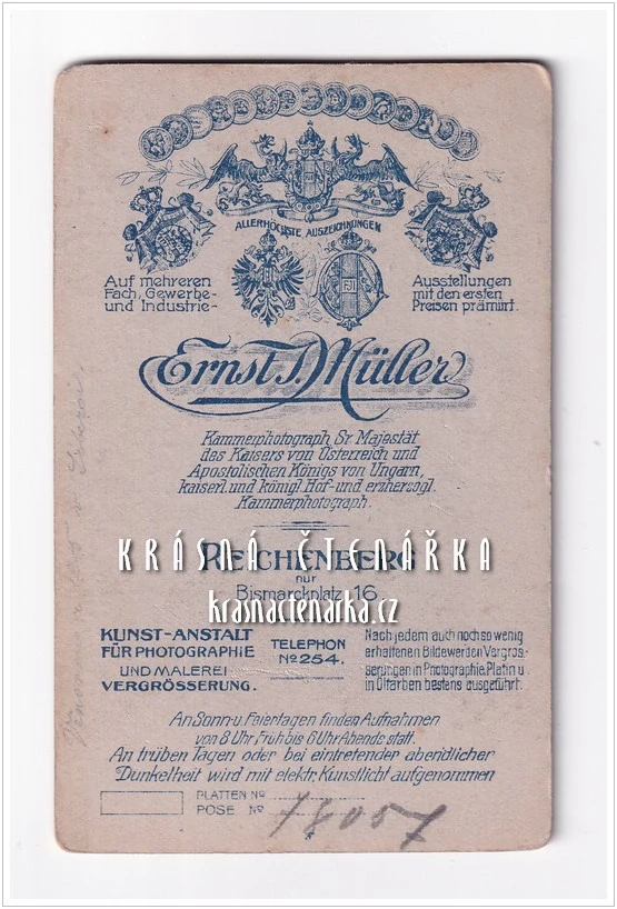 Fotografická vizitka: DŽENTLMEN (Atelier Ernst J. Müller, Liberec)