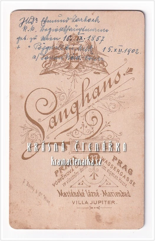 Fotografická vizitka: DŽENTLMEN (Atelier Jan F. Langhans, Praha)