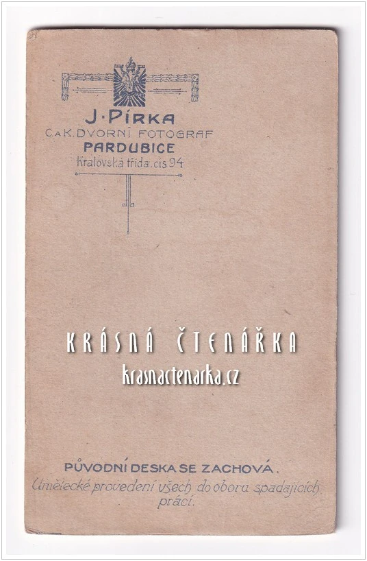 Fotografická vizitka: DŽENTLMEN (Atelier Josef Pírka, Pardubice)