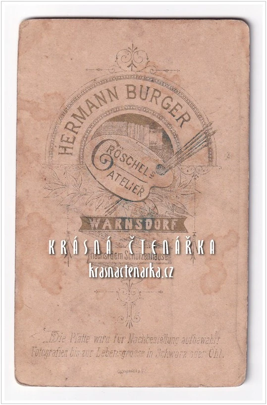 Fotografická vizitka: MALÁ SLEČNA (Atelier Hermann Burger, Varnsdorf)