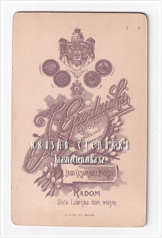 Fotografická vizitka: DŽENTLMEN (Atelier J. Grodzicki, Radom)