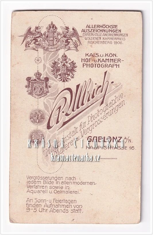 Fotografická vizitka: MLADÝ DŽENTLMEN (Atelier A. Ullrich, Jablonec nad Nisou