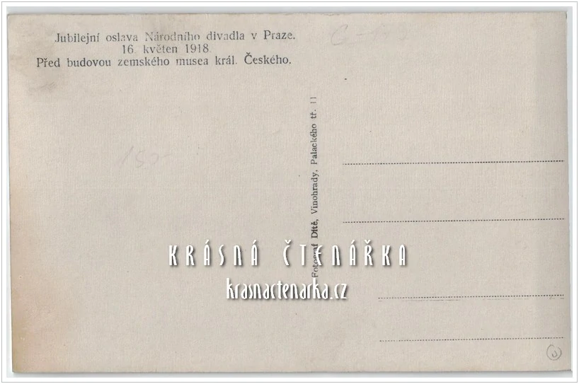 PRAHA, Jubilejní oslava Národního divadla 16. květen 1918