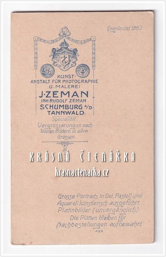 Fotografická vizitka: DŽENTLMEN (Atelier J. Zeman, Tanvald-Šumburk)