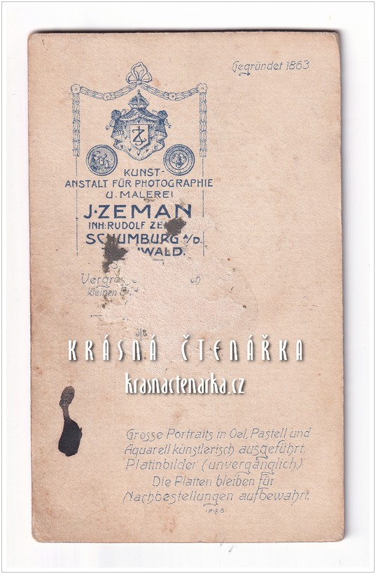 Fotografická vizitka: DŽENTLMEN (Atelier J. Zeman, Tanvald-Šumburk)