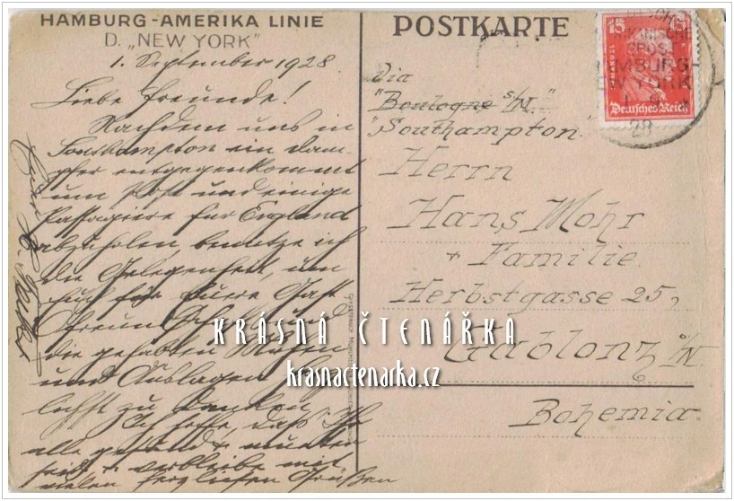 LOĎ D "New York", Hamburg-Amerika Linie