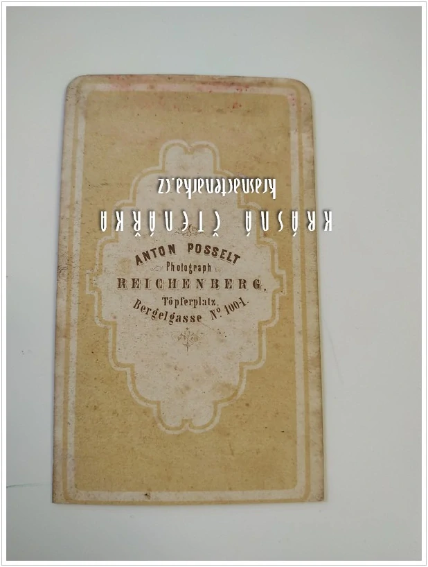 Fotografická vizitka: DŽENTLMEN (Atelier Anton Posselt, Liberec)