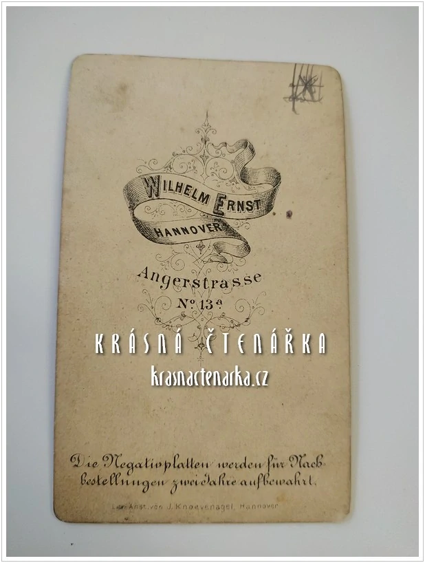 Fotografická vizitka: DŽENTLMEN (Atelier Wilhelm Ernst, Hannover)