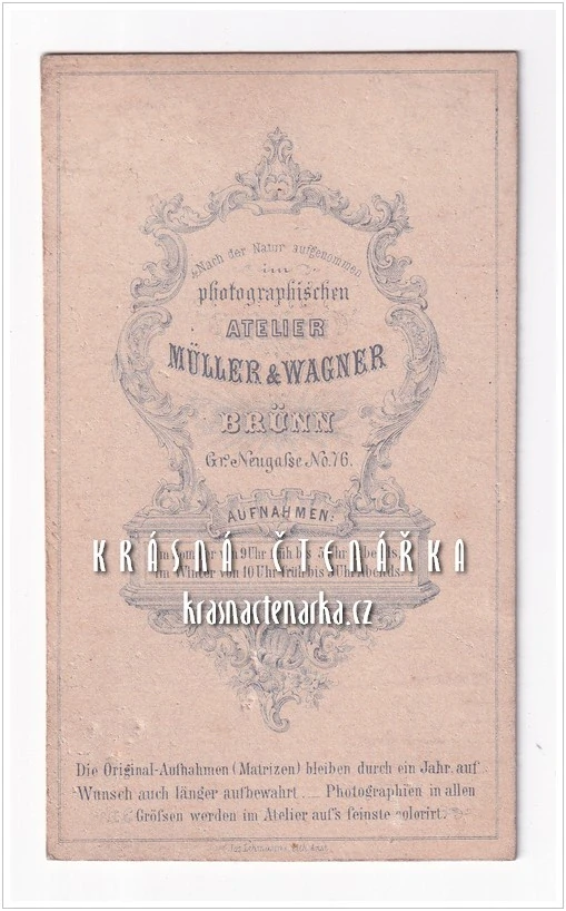 Fotografická vizitka: DŽENTLMEN (Atelier Müller & Wagner, Brno)