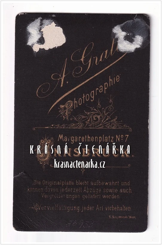 Fotografická vizitka: CÍRKEVNÍ HODNOSTÁŘ (Atelier A. Gratl, Innsbruck)