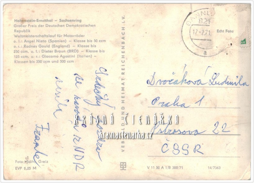 MOTOCYKLOVÉ ZÁVODY - Velká cena Německa, Sachsenring