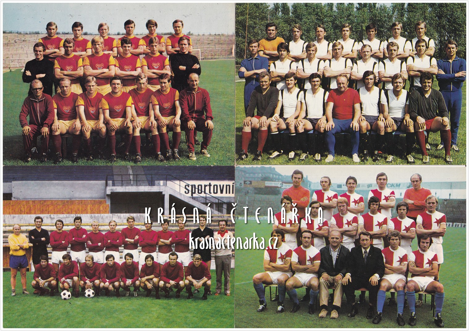 16 LIGOVÝCH KLUBŮ ČSSR 1972-1973, 16 ks pohlednic (fotbal)