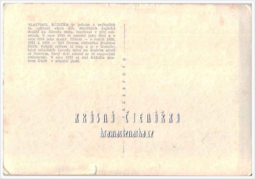 Cyklista VLASTIMIL RŮŽIČKA
