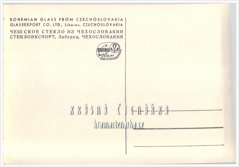 REKLAMNÍ pohlednice: BOHEMIA GLASS - GLASSEXPORT Liberec
