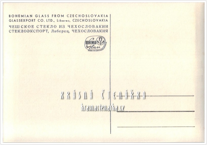 REKLAMNÍ pohlednice: BOHEMIA GLASS - GLASSEXPORT Liberec