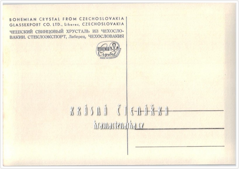 REKLAMNÍ pohlednice: BOHEMIA CRYSTAL - GLASSEXPORT Liberec
