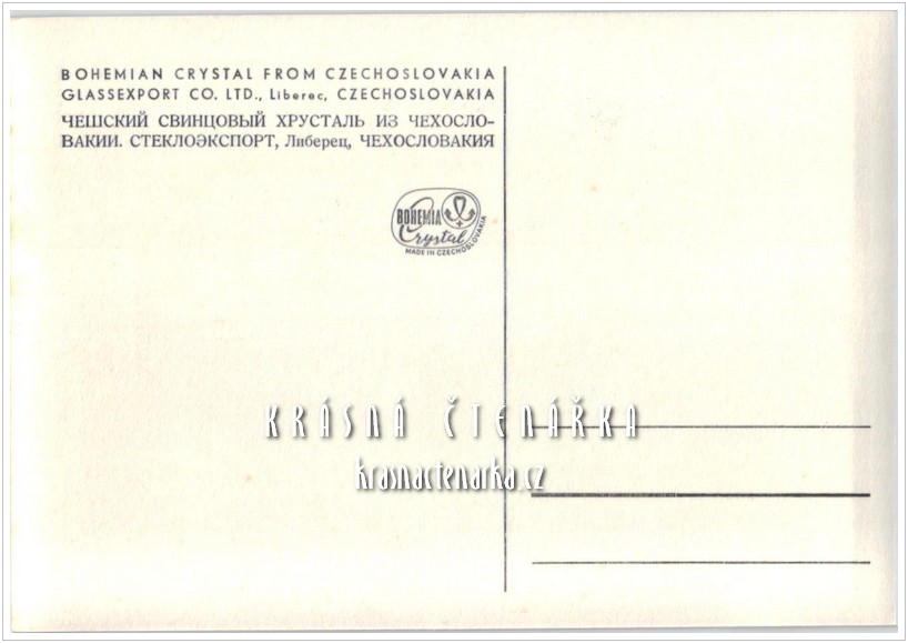 REKLAMNÍ pohlednice: BOHEMIA CRYSTAL - GLASSEXPORT Liberec