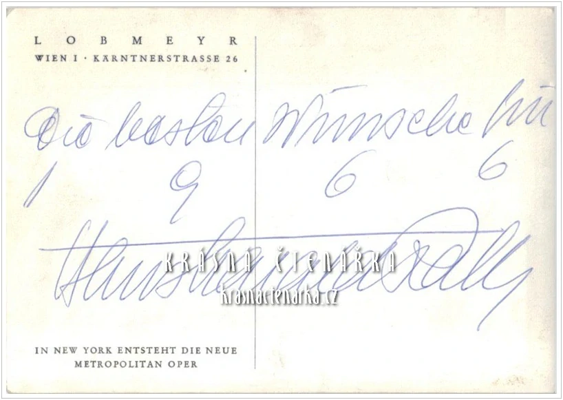 REKLAMNÍ pohlednice: J. & L. Lobmeyr 