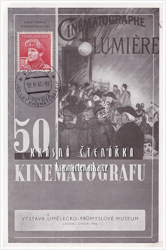 50 LET KINEMATOGRAFU, Výstava Umělecko-průmyslové muzeum 1946 + poštovní známky