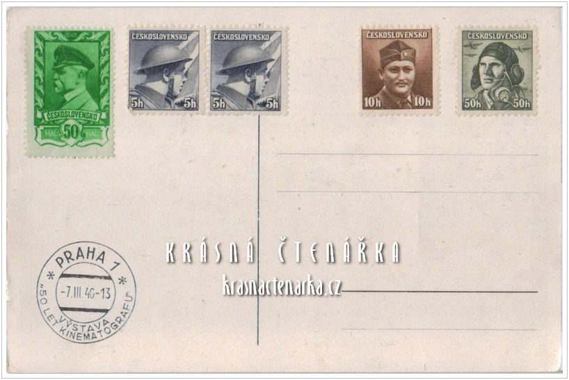 50 LET KINEMATOGRAFU, Výstava Umělecko-průmyslové muzeum 1946 + poštovní známky