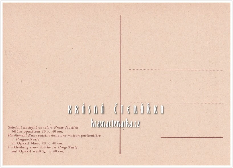 REKLAMNÍ pohlednice: OBKLADY - Obložení kuchyně