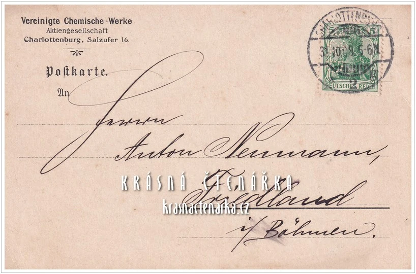 REKLAMNÍ pohlednice: LANOLIN SEIFE, Charlottenburg