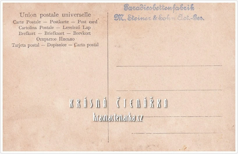 REKLAMNÍ pohlednice: STEINER´S PARADIESBETT