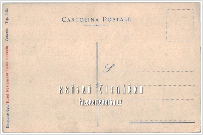 REKLAMNÍ pohlednice: Hotel restaurant BELLA VENEZIA, Venezia