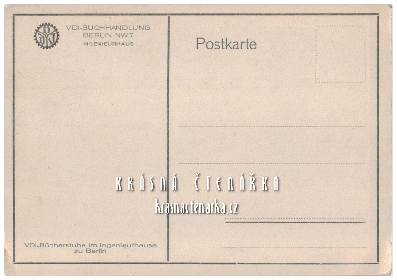 REKLAMNÍ pohlednice: VDI-BUCHHANDLUNG, Berlin