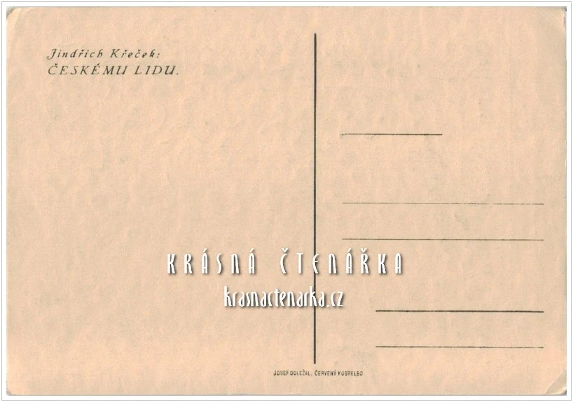 ČESKÉMU LIDU JEN ČESKÁ KNIHA (il. Křeček Jindřich)
