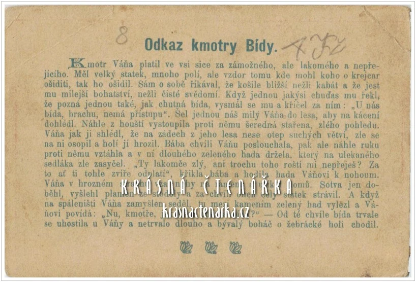 KOLÍNSKÁ CIKORKA českým dítkám: ODKAZ KMOTRY BÍDY
