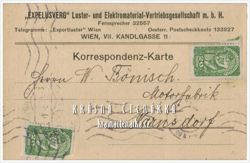 EXPELUSVERG, Luster- u, Elektromaterial- Vertriebs-Gesselschaft, Wien