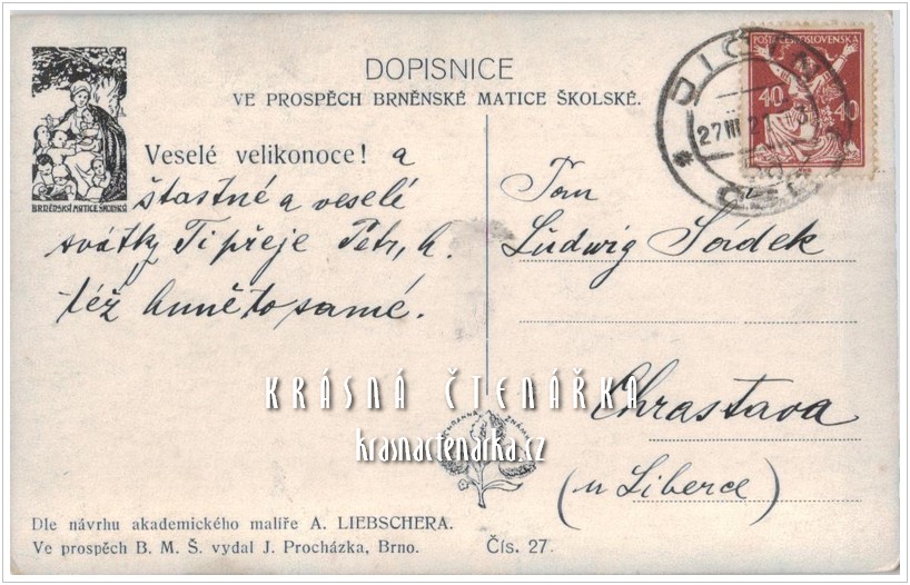 Přání VELIKONOČNÍ (il. Liebscher Adolf )