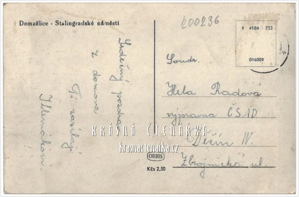 DOMAŽLICE, Náměstí i s automobily