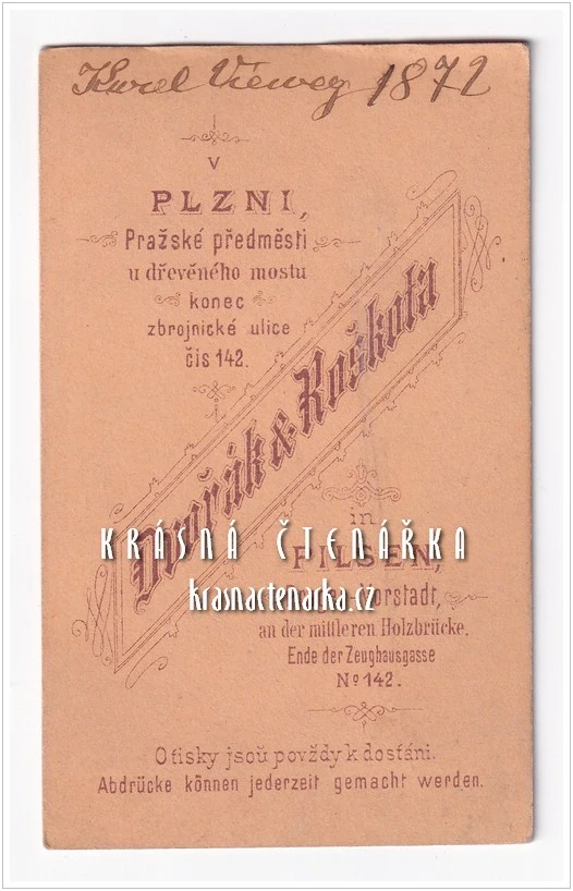 Fotografická vizitka: DŽENTLMEN (Atelier Dvořák a Roškota, Plzeň)