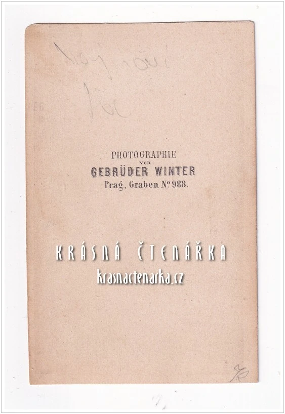 Fotografická vizitka: DŽENTLMEN (Atelier Gebrüder Winter, Praha)