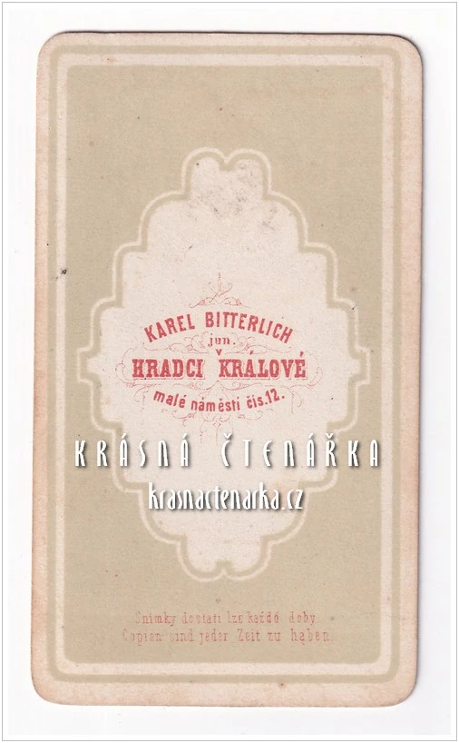 Fotografická vizitka: DŽENTLMEN (Atelier Karel Bitterlich, Hradec Králové)