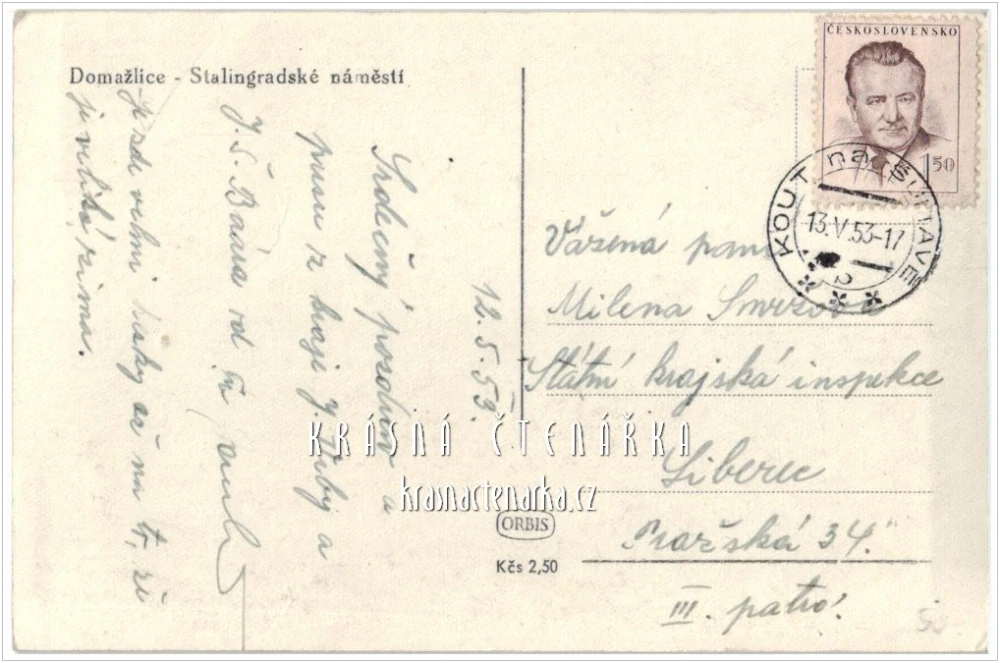 DOMAŽLICE, Náměstí i s automobilem