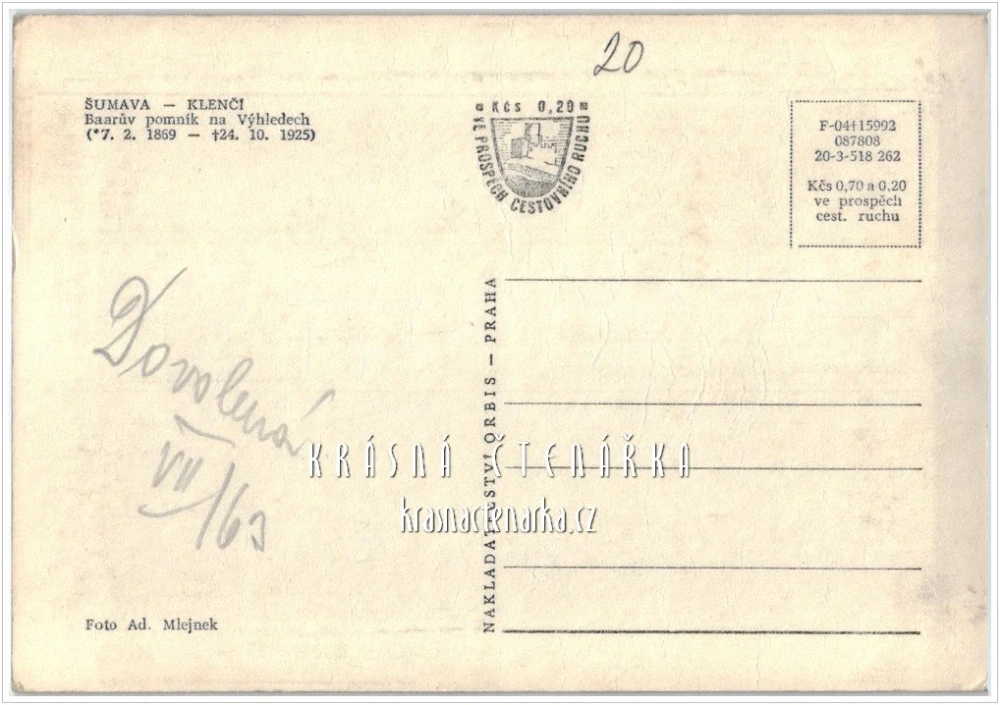 KLENČÍ POD ČERCHOVEM, Pomník Jindřicha Šimona Baara