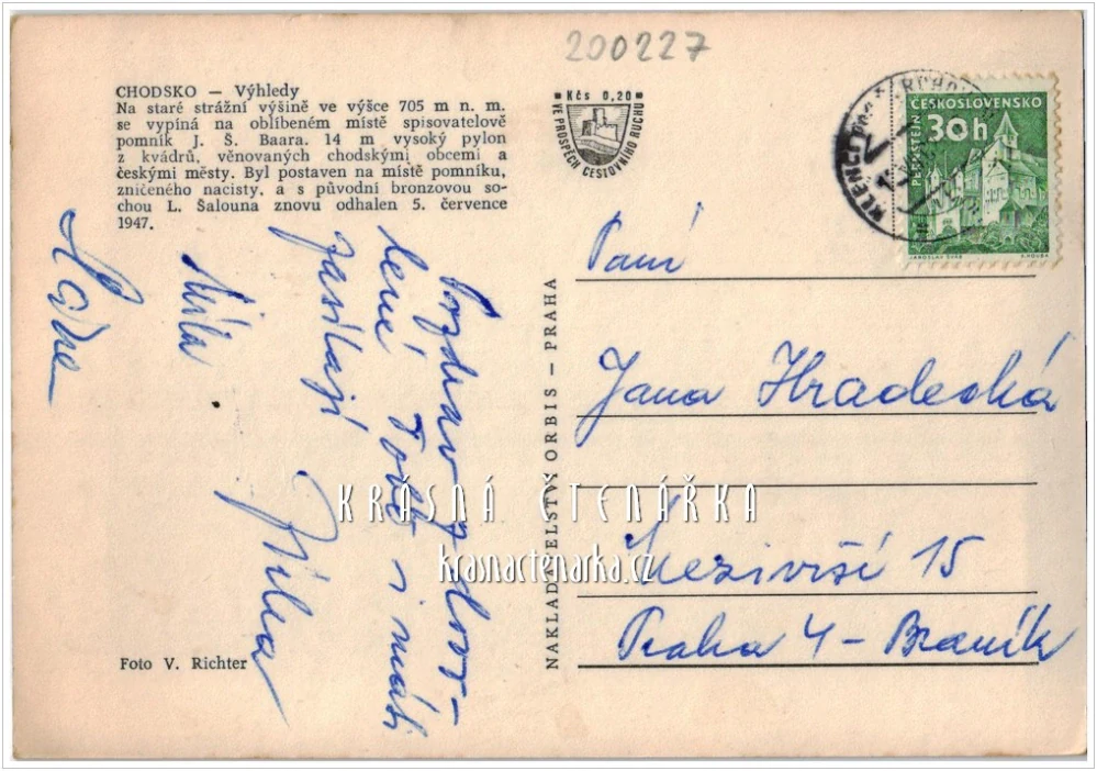 KLENČÍ POD ČERCHOVEM, Pomník Jindřicha Šimona Baara