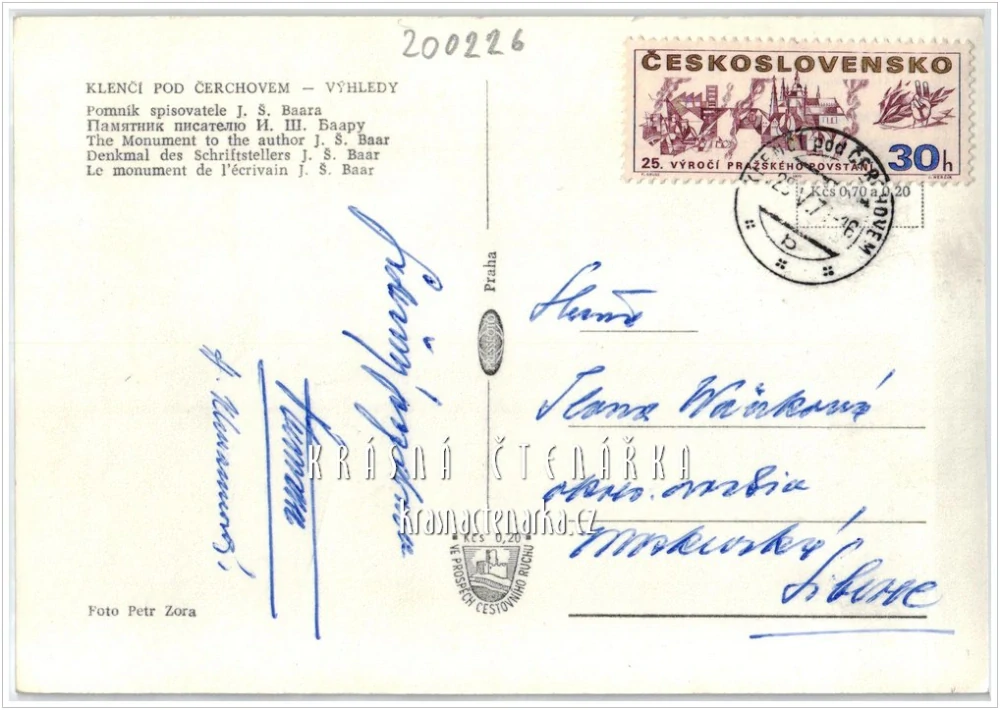KLENČÍ POD ČERCHOVEM, Pomník Jindřicha Šimona Baara