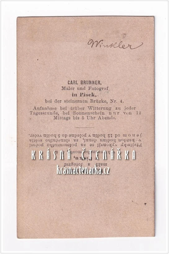 Fotografická vizitka: DŽENTLMEN (Atelier Karel Brunner, Písek)