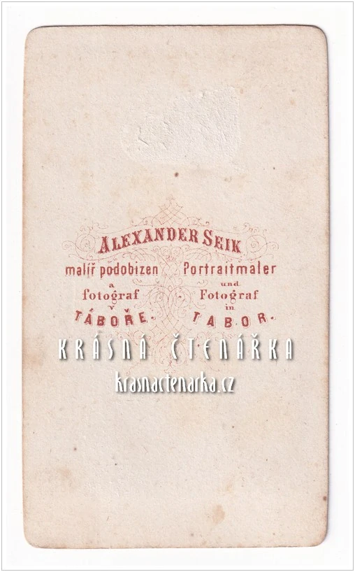Fotografická vizitka: DÁMA (Atelier Alexander Seik, Tábor)