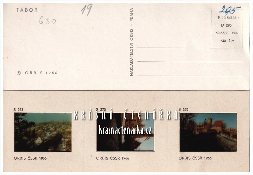 TÁBOR, Pohlednice s diapozitivy