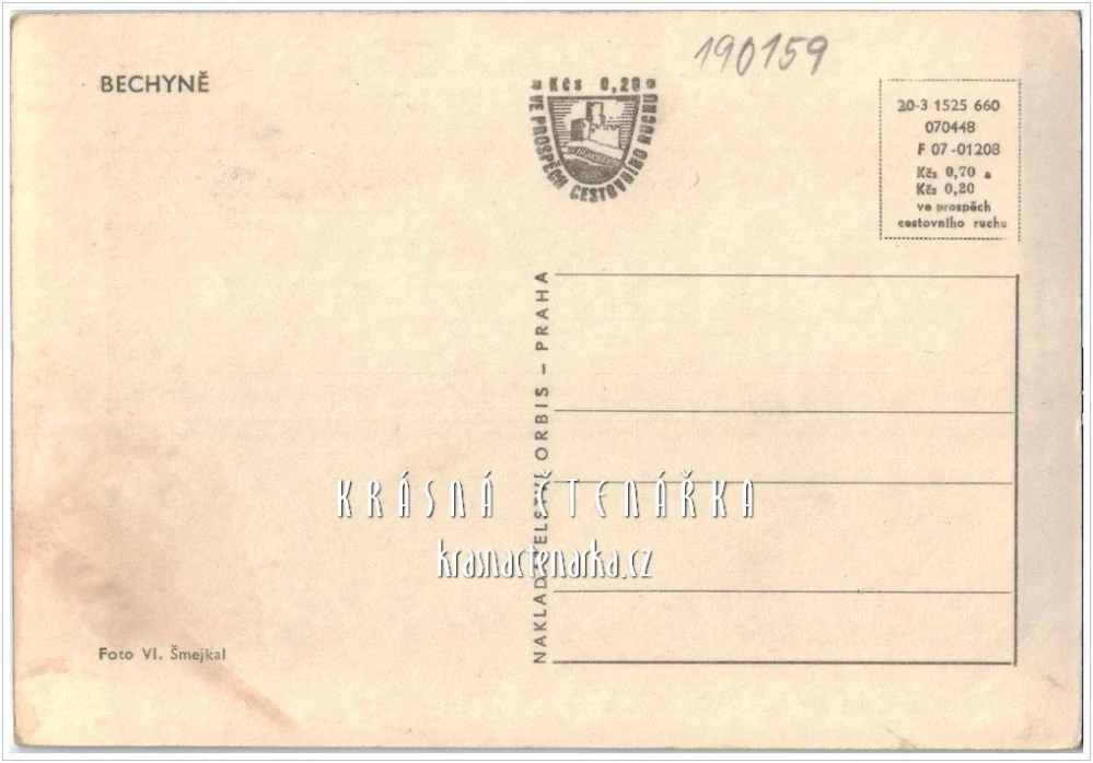 BECHYNĚ, Pohled na zámek a okolí od Lužnice