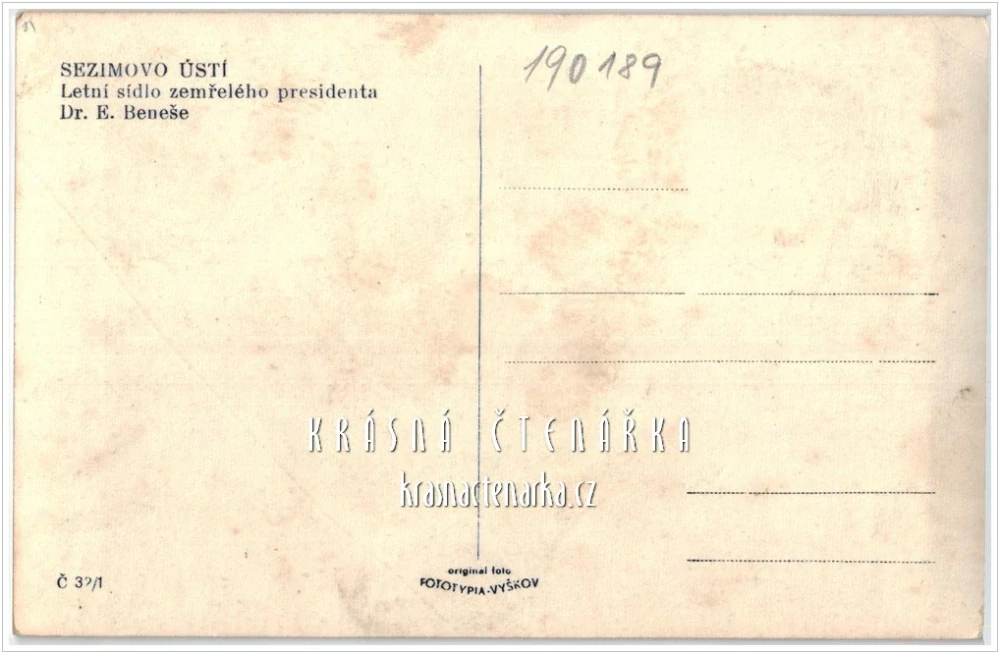 SEZIMOVO ÚSTÍ, Vila Dr. E. Beneše