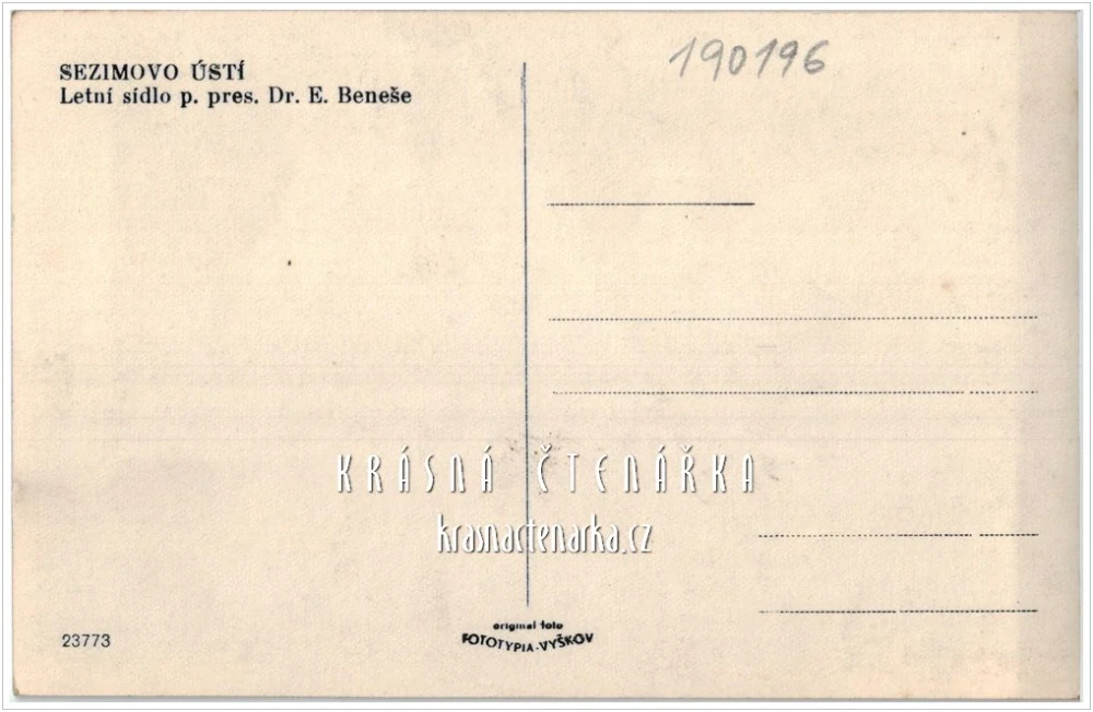 SEZIMOVO ÚSTÍ, Vila Dr. E. Beneše