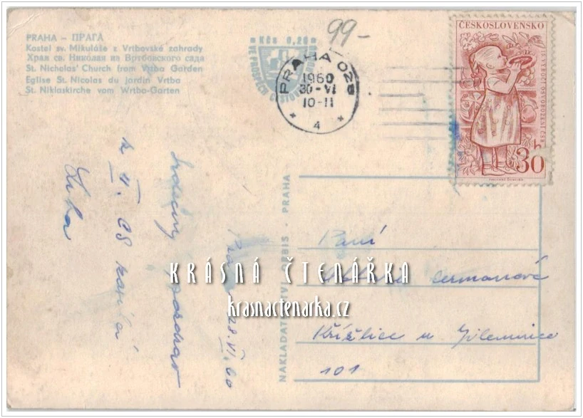 PRAHA, Pohled na kostel sv. Mikuláše z Vrtbovské zahrady